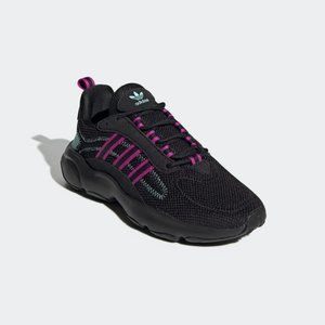 Adidas Originals Women's Black Pink HAIWEE Sneakers Size 7.5 us EF4457